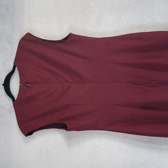 New York & Com Women Stretch Pencil Dress Herringbone Pattern 12 Red Burgundy. - Picture 5 of 13